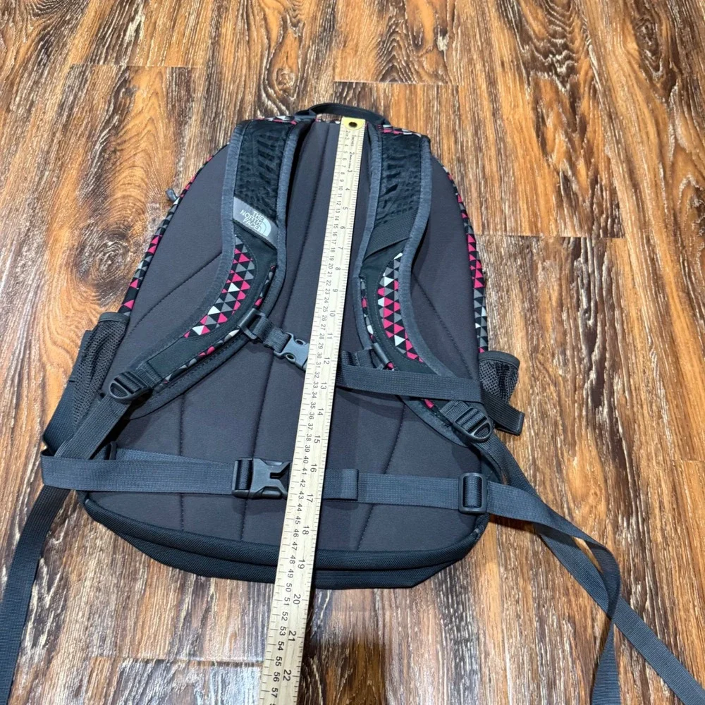 North Face Jester Backpack Womens Pink Black Geometric Triangle A93H Bookbag